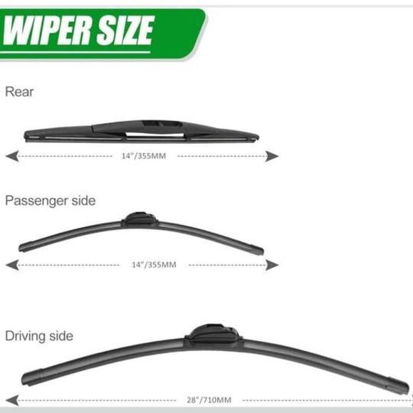 3 Wipers OEM Quality Premium All-Seasons, 28"+14"+14" for front and rear - Picture 3 of 6